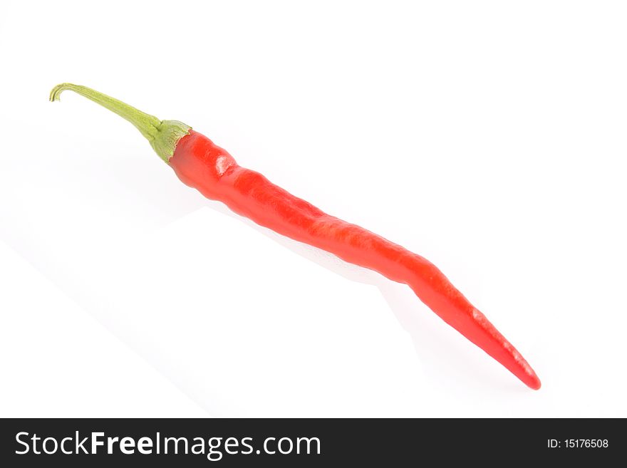 Cayenne pepper on white