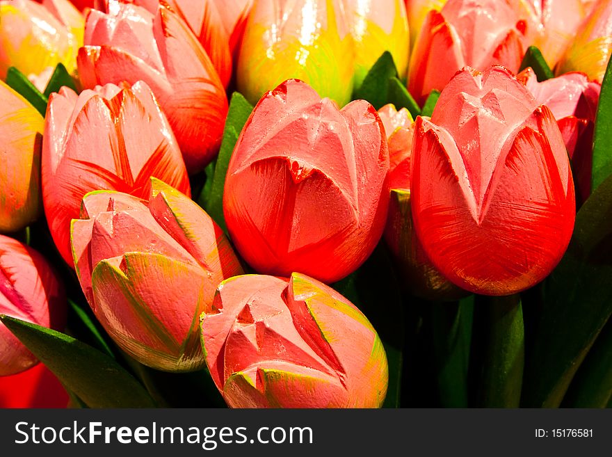 Tulips Made Of Wood