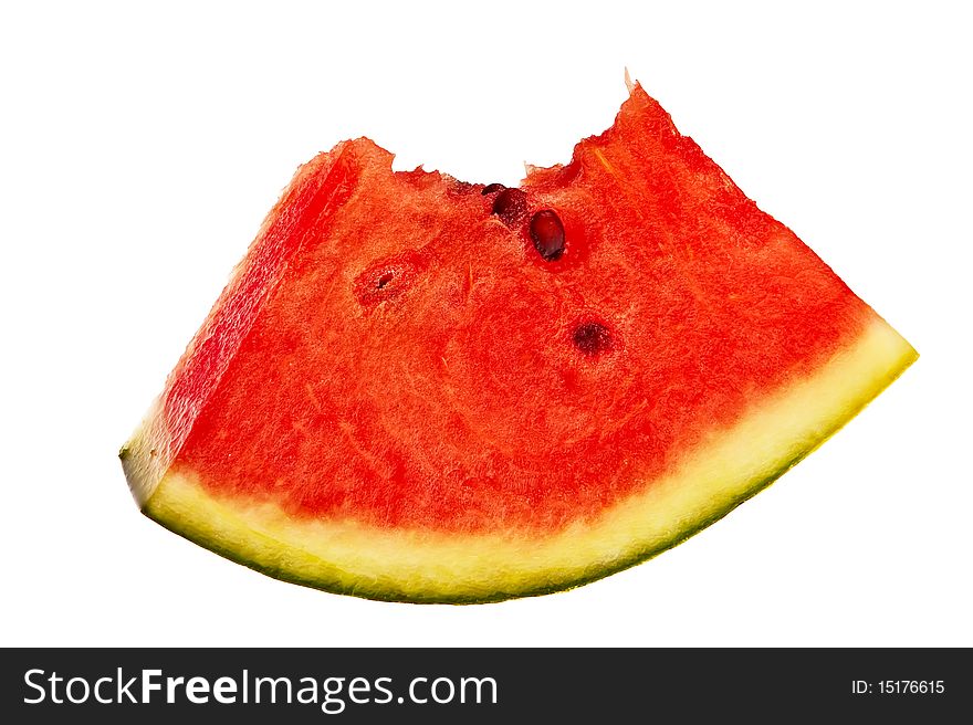 Fresh watermelon slice isolated over white background. Fresh watermelon slice isolated over white background.