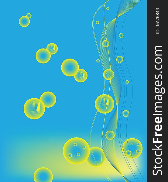 Abstract background composition with bubbles