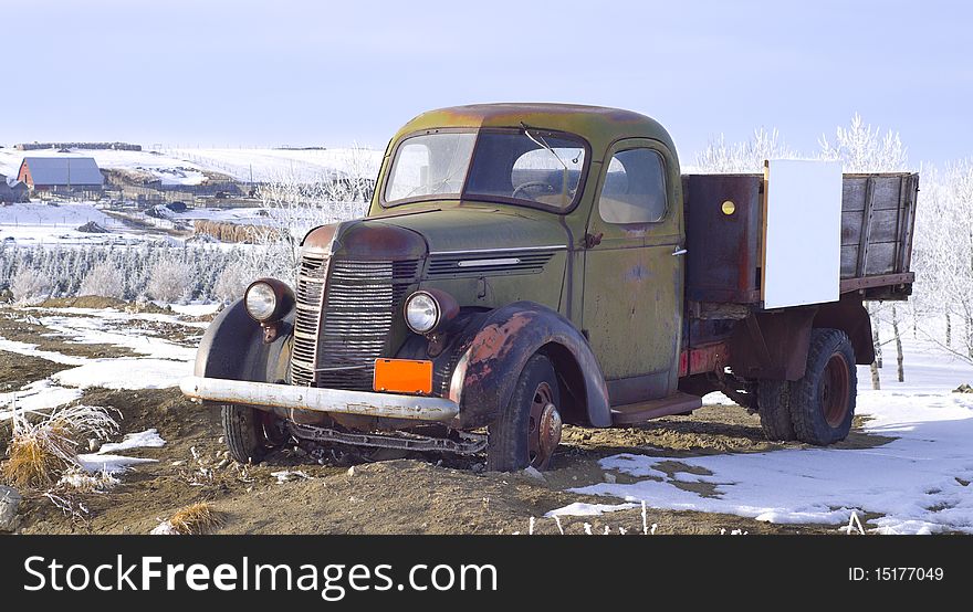 Abandoned old Truck with empty sign. Abandoned old Truck with empty sign