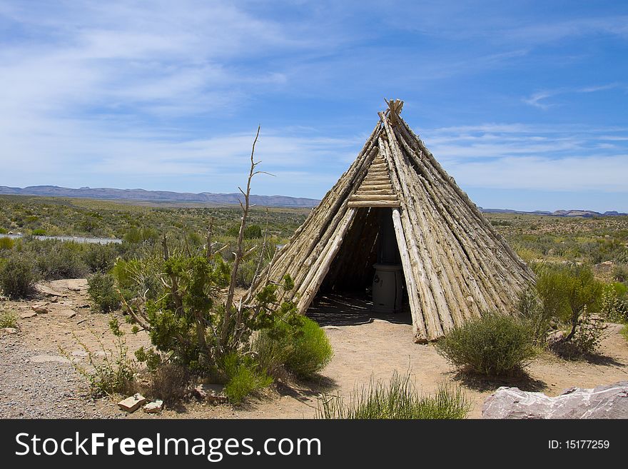 Native American shelter - teepee in the desert of Arizona