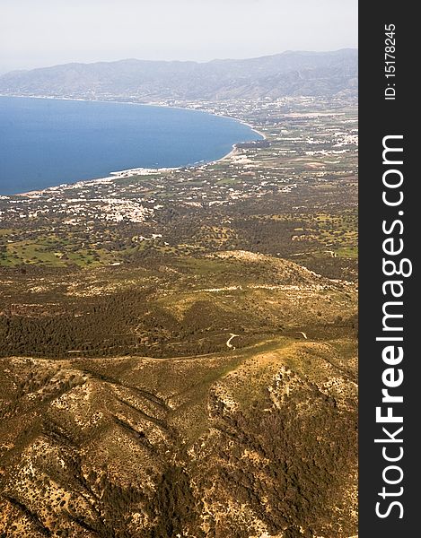 Landscape view of a beautiful bay with forest and hills, Cyprus. Landscape view of a beautiful bay with forest and hills, Cyprus