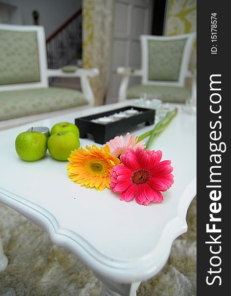 Simple decoration on a table at living room