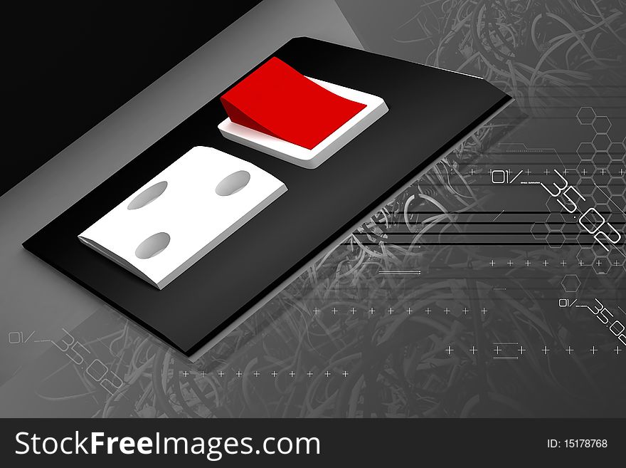 High quality 3d render switch in digital background