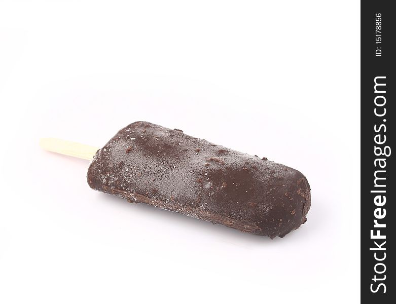 Chocolate ice lollies isolated on a white background. Chocolate ice lollies isolated on a white background