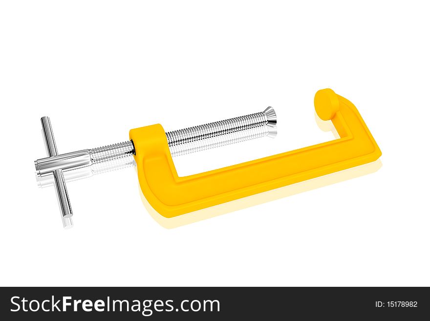 3d multi use clamp in white background