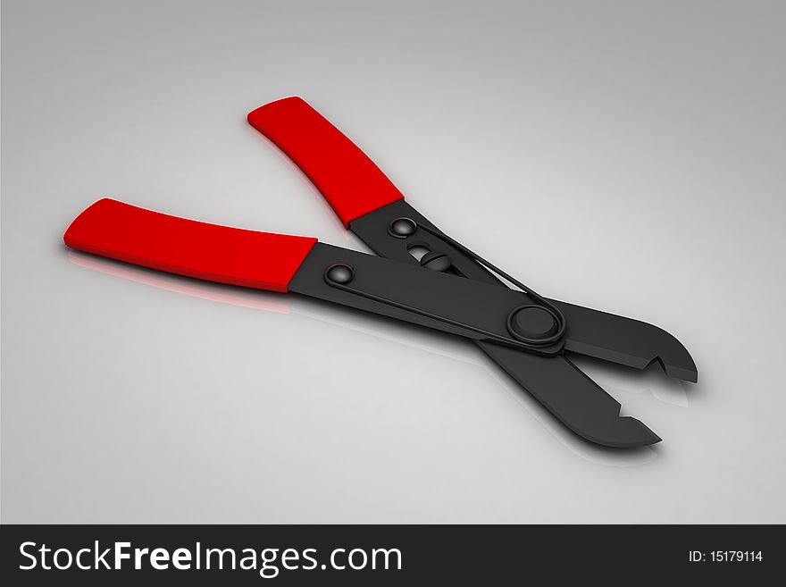 3d multi use  wire cutter in grey background