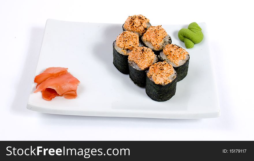 Photo of  rolled and sushi