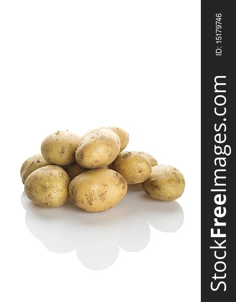 Potatoes on a white background