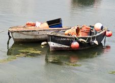Two Small Wooden Fishing Boats Royalty Free Stock Image