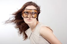 Girl With The Venetian Mask Stock Photos Girl With The Venetian Mask Stock Photos
