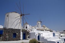 Windmills In Santorini Island Royalty Free Stock Photos Windmills In Santorini Island Royalty Free Stock Photos