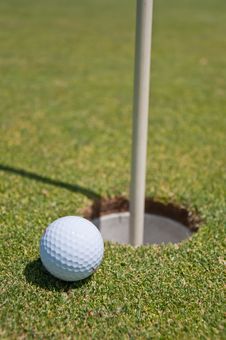 Golf Hole With Ball And Flag Royalty Free Stock Photo Golf Hole With Ball And Flag Royalty Free Stock Photo