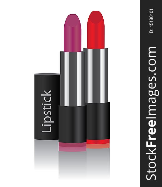 Double lipstick vector - red and purple