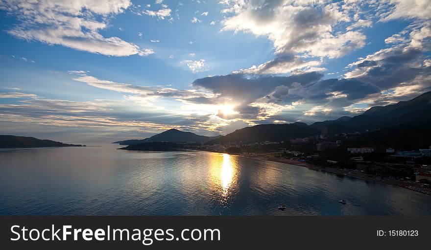 Sunset Over Adriatic Seaside