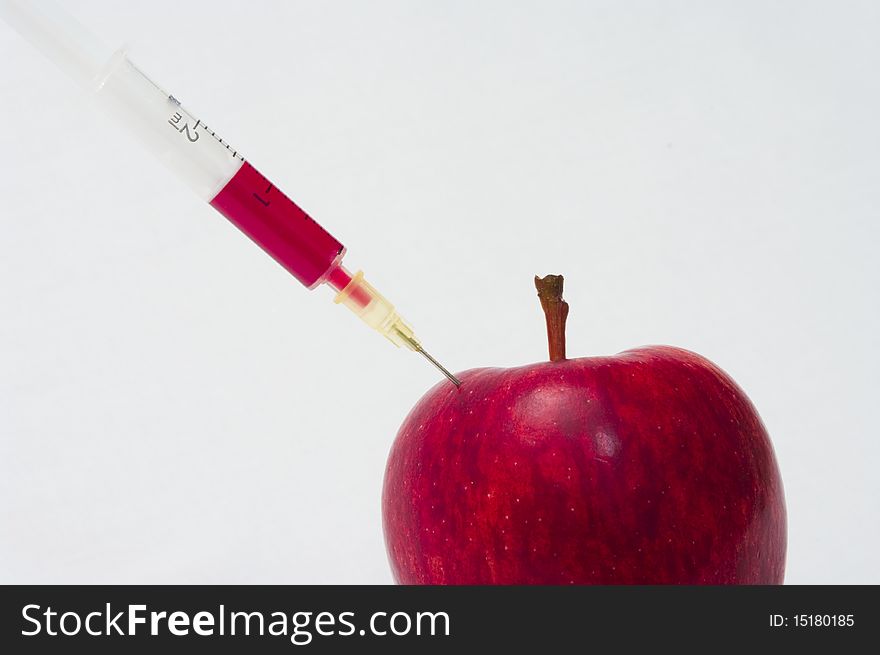 Blood Drawn Out Of Red Apple