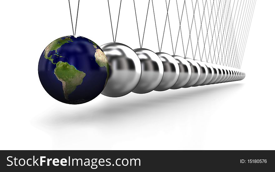 A pendulum with earth in static. A pendulum with earth in static