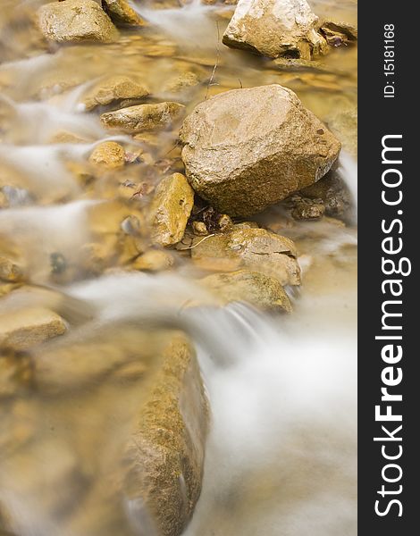 View of stream with blurred water