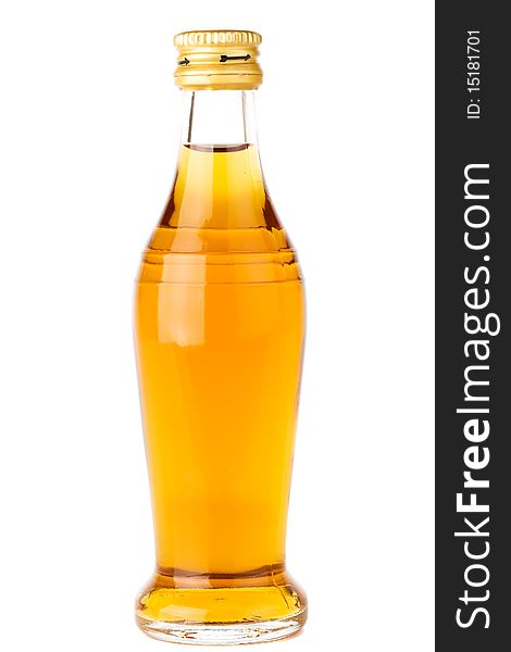 Bottle with strong drinks isolated on the white background