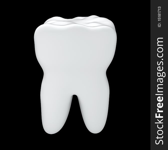 White tooth on a black background. White tooth on a black background