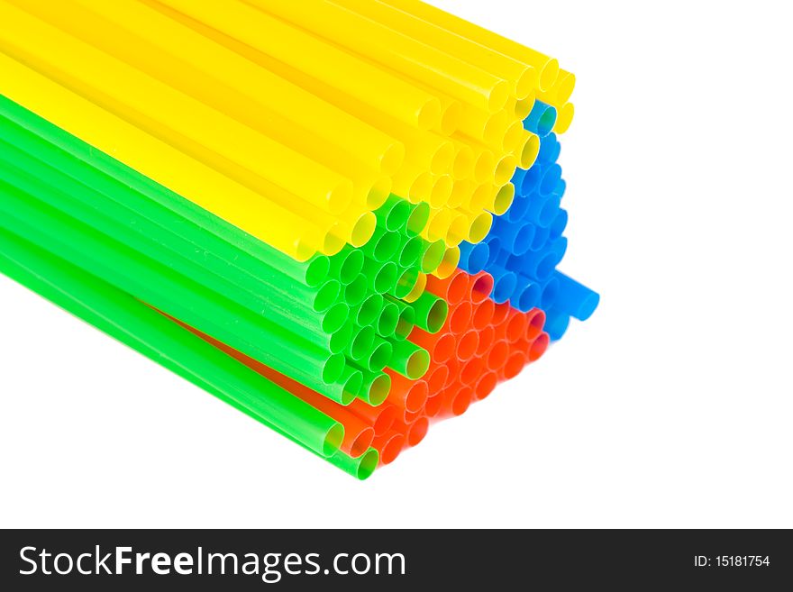 Drinking straws isolated on the white background
