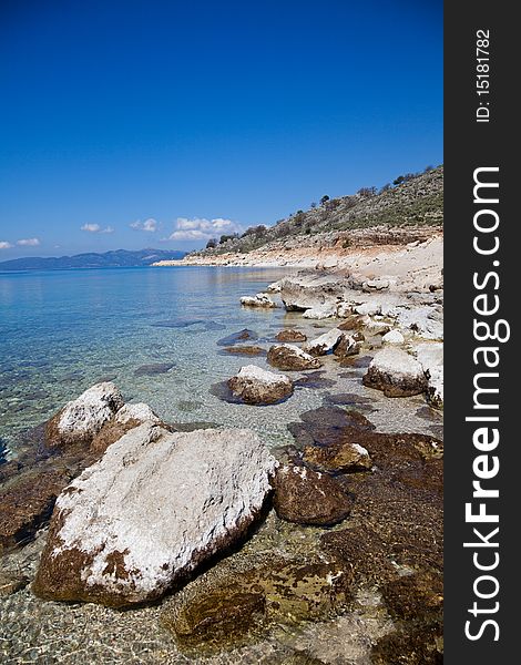 Coast of Greek near Lefkada Island in summer. Coast of Greek near Lefkada Island in summer.