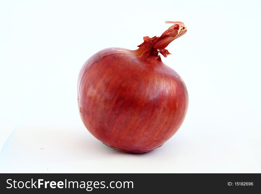 Healthy red onion isolated  on white background