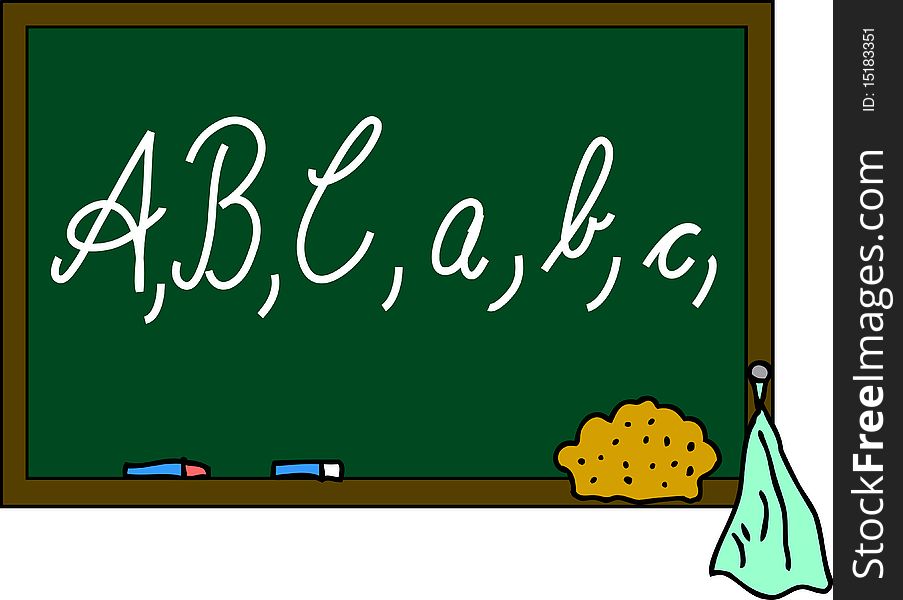 Illustration of a blackboard ABC