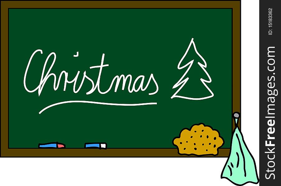 Illustration of a blackboard Christmas