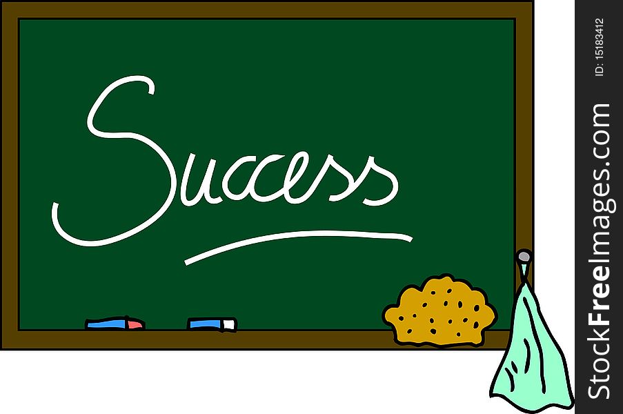 Illustration of a blackboard Success