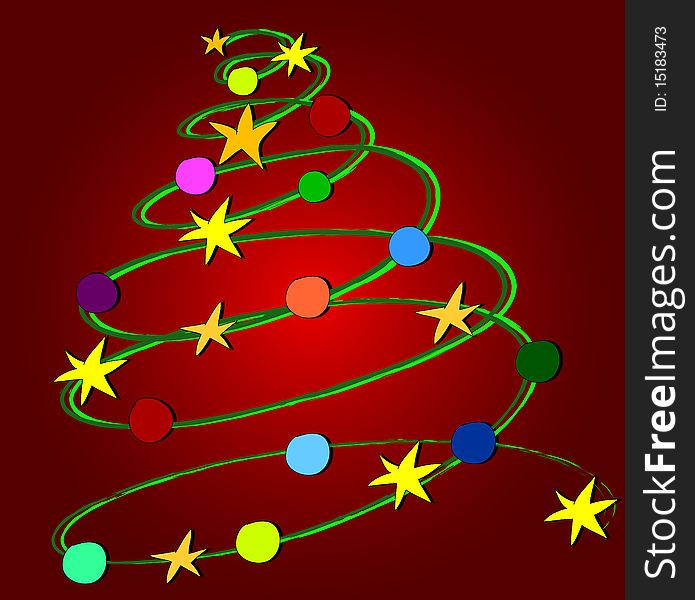 Illustration of a abstract christmas tree