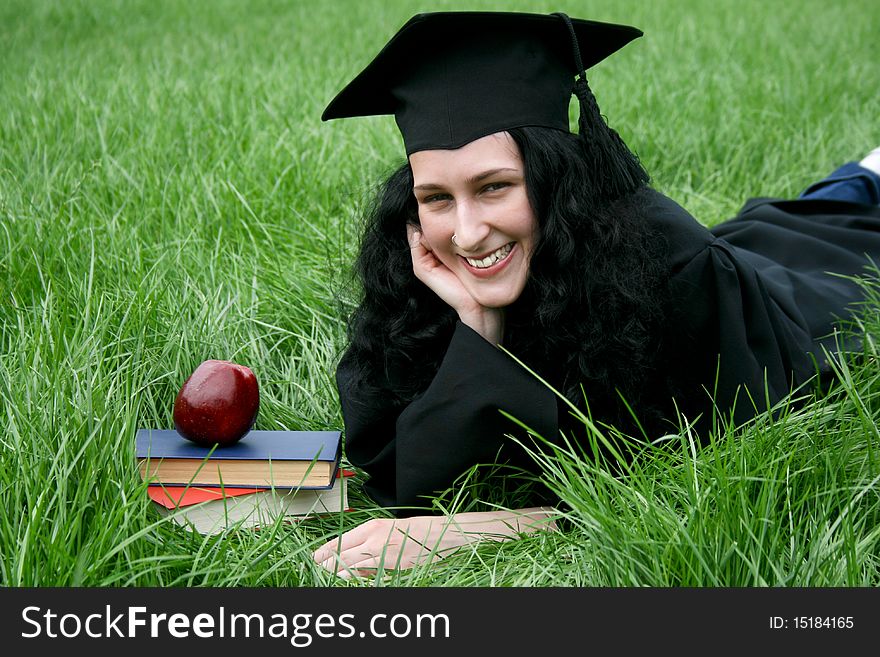 Young smiling caucasian student