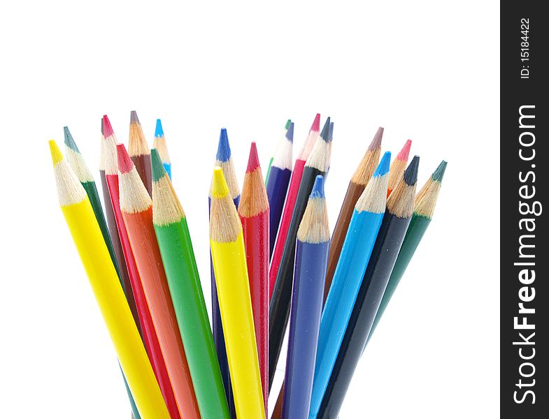 Color pencils isolated on a white background