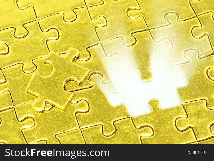 Background of gold jigsaw puzzle