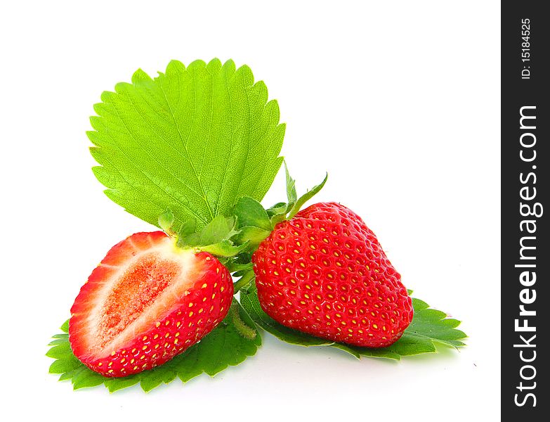 Fresh and juicy strawberry isolated on white