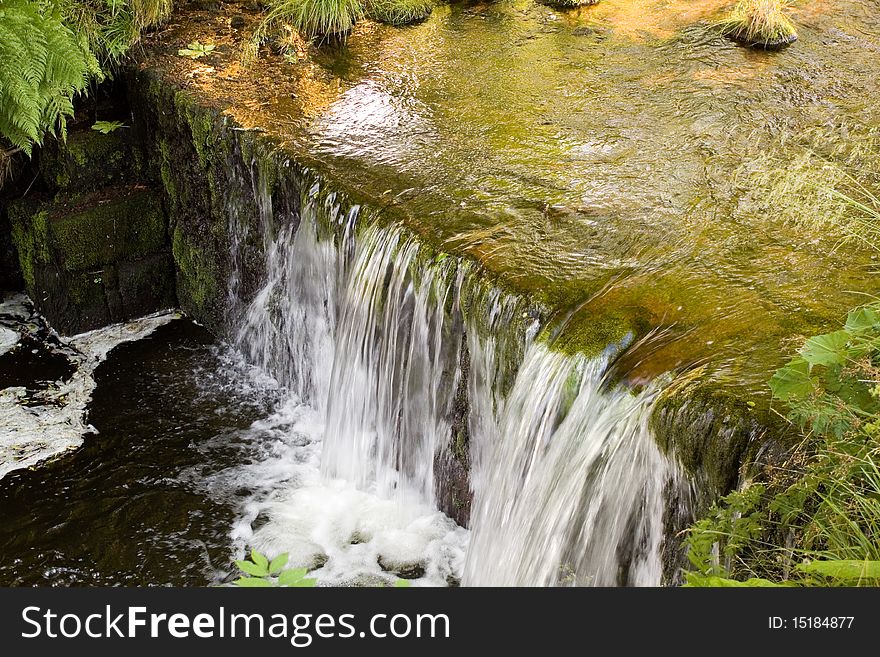 Fast flowing water in the mountain river