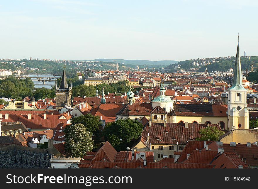 View of the historic capital Prague. View of the historic capital Prague