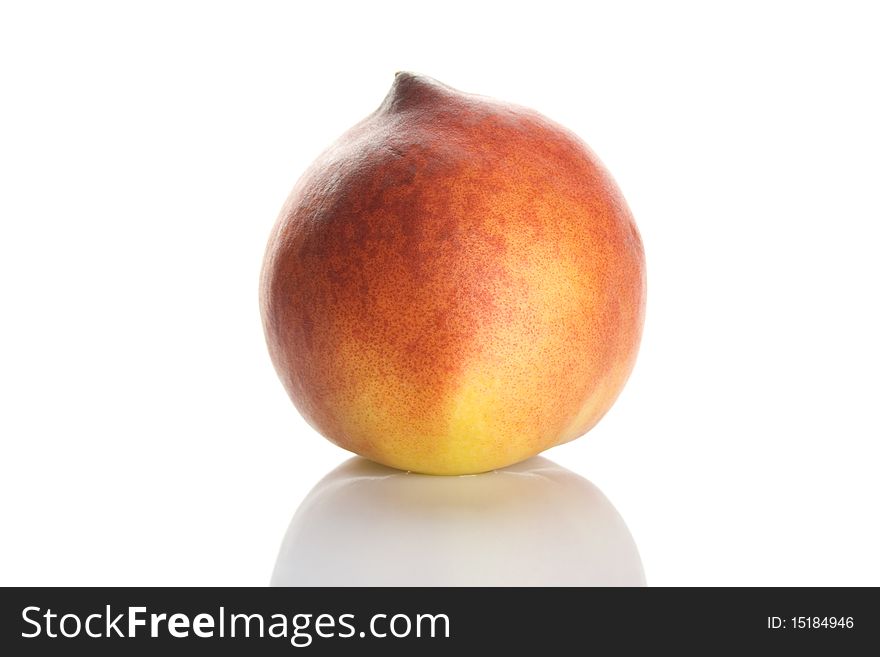 Fresh Peach isolated on white.