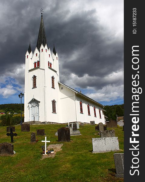 An old church in Eggedal, Norway. An old church in Eggedal, Norway