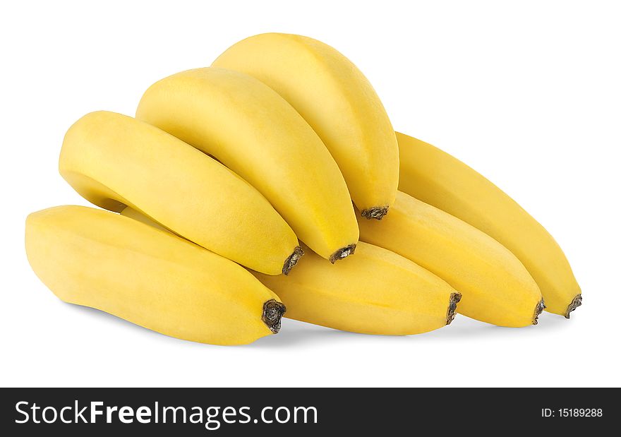 Bunch of bananas over white background