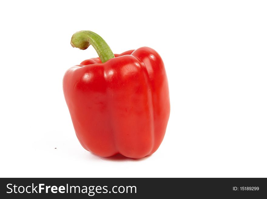 Red Paprika on White Isolated Background. Red Paprika on White Isolated Background