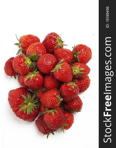 Fresh Red Strawberries on a White Isolated Background. Fresh Red Strawberries on a White Isolated Background