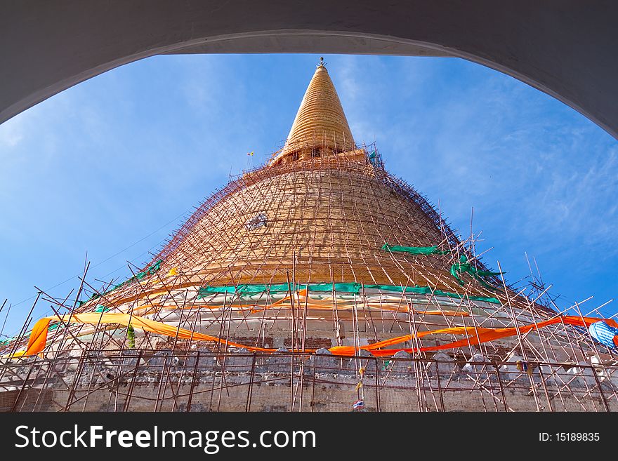 A famous Pagoda in Nakhonpathom ,Thailand. A famous Pagoda in Nakhonpathom ,Thailand