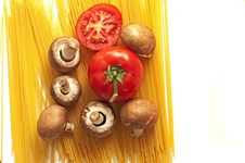 Tomato, Spaghetti And Mushrooms Stock Images Tomato, Spaghetti And Mushrooms Stock Images