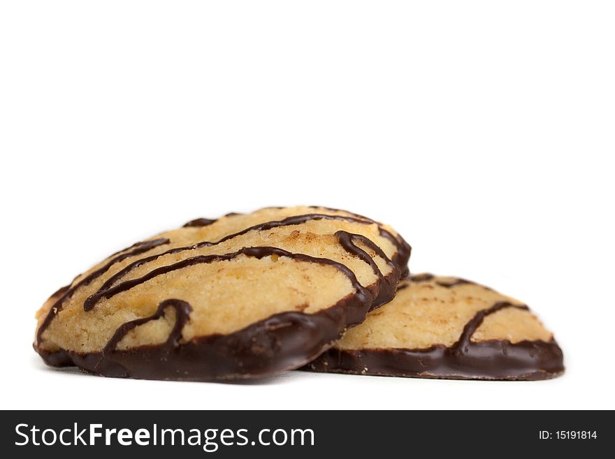 Delicious heart cookies against a white background