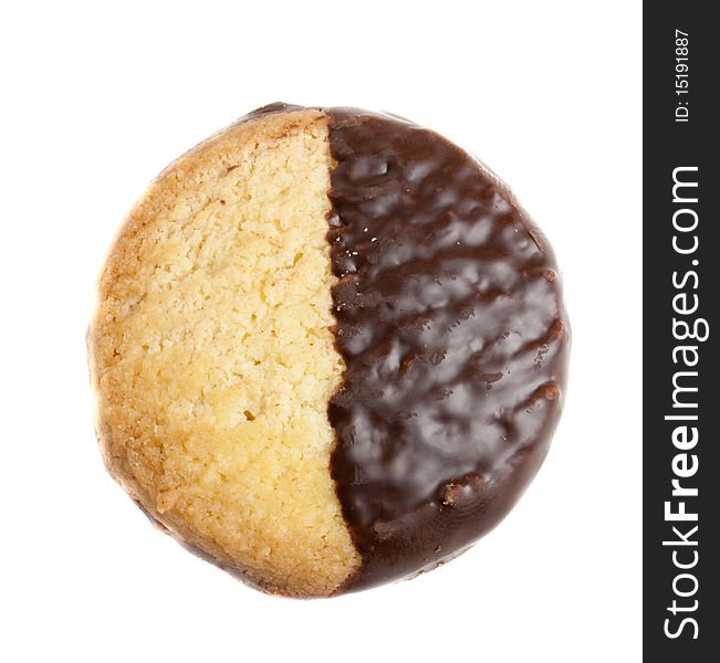 Delicious chocolate cookies against a white background