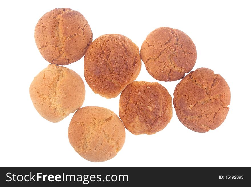 Peanut butter and ginger cookies background group isolated over white