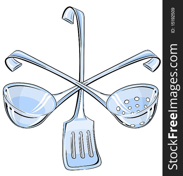 Set kitchen utensils vector illustration