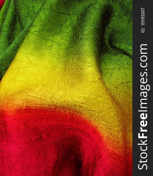 Colorful silk background (red-yellow-green)